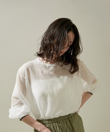 SALON adam et rope' | シアークルーネックプルオーバー【洗える】(Tシャツ/カットソー)