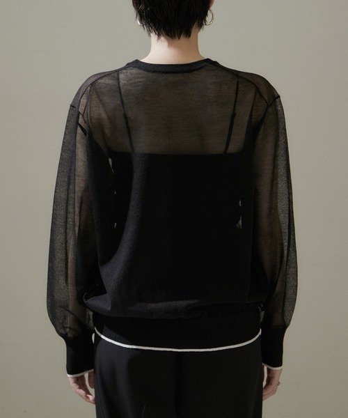 SALON adam et rope'（サロン アダム エ ロペ）の「シアークルーネックプルオーバー【洗える】（Tシャツ/カットソー・レディース・ホワイト/ラベンダー/ブラック・FREE）」の22枚目の写真