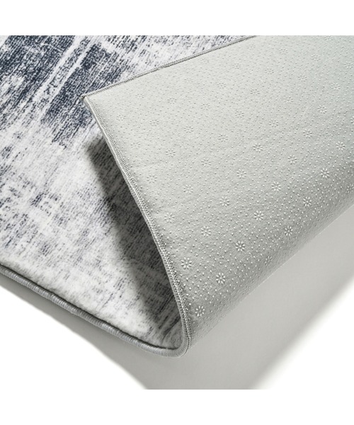 【セール】リッチファープリントラグ グランジ S 1400×1000 グレー（ラグ/マット）｜Francfranc（フランフラン）