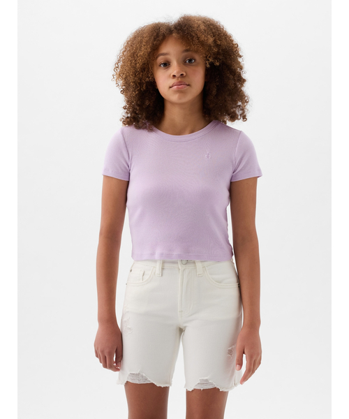 GAP（ギャップ）の「リブTシャツ (キッズ)（Tシャツ/カットソー・キッズ・パープル/ホワイト/グリーン/ブラック/ブルー・120cm/130cm/160cm/150cm/140cm）」の5枚目の写真