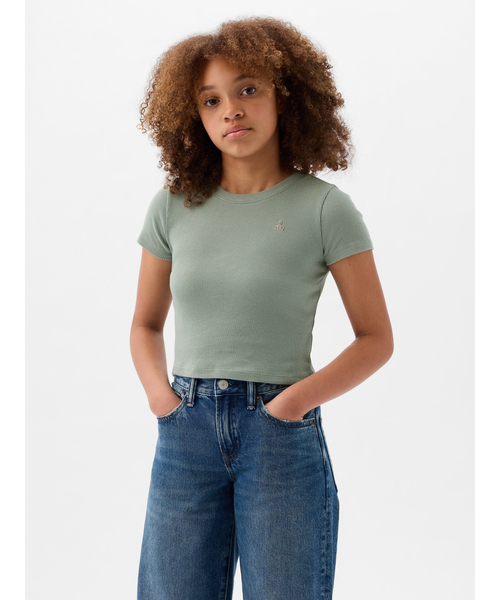 GAP（ギャップ）の「リブTシャツ (キッズ)（Tシャツ/カットソー・キッズ・パープル/ホワイト/グリーン/ブラック/ブルー・120cm/130cm/160cm/150cm/140cm）」の3枚目の写真