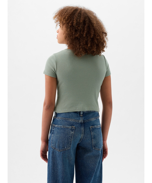 GAP（ギャップ）の「リブTシャツ (キッズ)（Tシャツ/カットソー・キッズ・パープル/ホワイト/グリーン/ブラック/ブルー・120cm/130cm/160cm/150cm/140cm）」の6枚目の写真