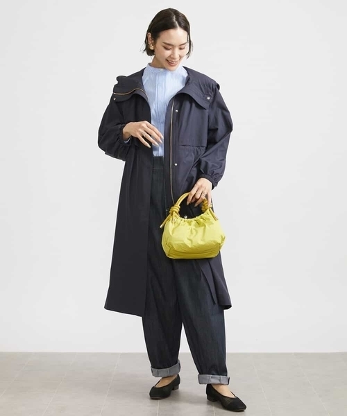 MICHEL KLEIN（ミッシェル・クラン）の「パウダリーソフトロングコート（ブルゾン・レディース・ネイビー/アイボリー・40/38）」の13枚目の写真