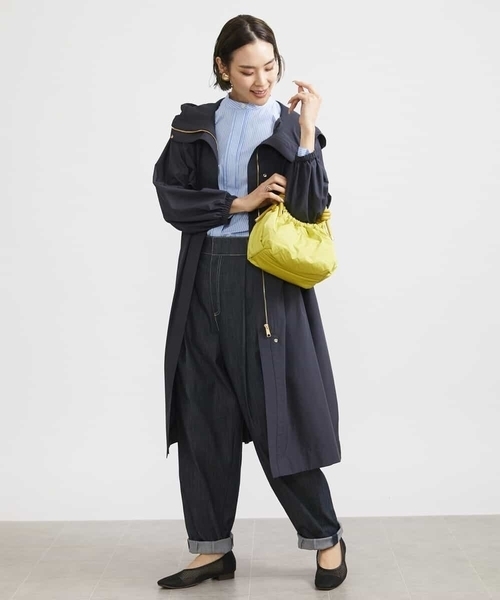 MICHEL KLEIN（ミッシェル・クラン）の「パウダリーソフトロングコート（ブルゾン・レディース・ネイビー/アイボリー・40/38）」の14枚目の写真
