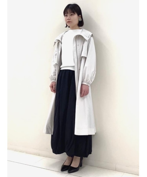 MICHEL KLEIN（ミッシェル・クラン）の「パウダリーソフトロングコート（ブルゾン・レディース・ネイビー/アイボリー・40/38）」の6枚目の写真