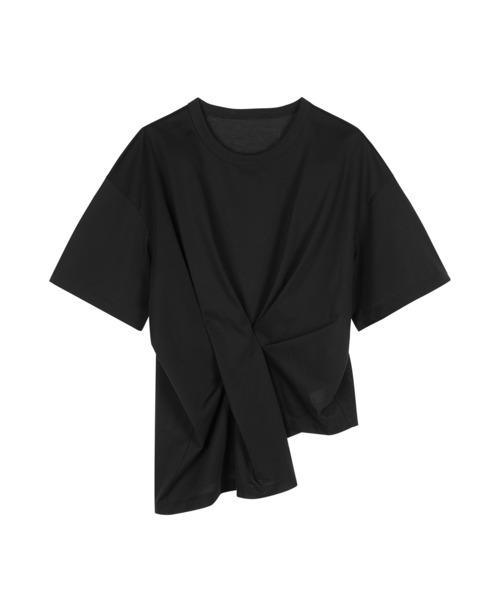 JNBY（ジェーエヌビーワイ）の「Pleated-waist Cropped T-Shirt / Tシャツ（Tシャツ/カットソー・レディース・ホワイト/ブラック・40/38/36）」の9枚目の写真