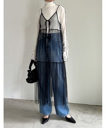Re:EDIT | [2024SS COLLECTION][低身長サイズ有]ハートor無地チュールキャミワンピース(ワンピース)
