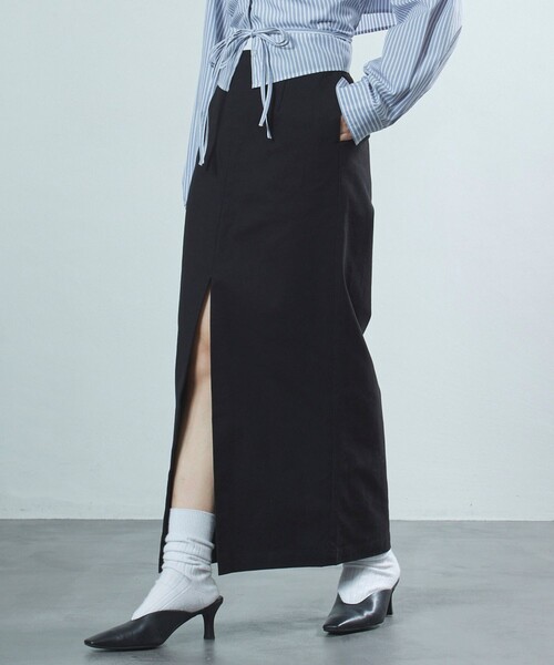 Firsthand（ファーストハンド）の「Firsthand/ファーストハンド ストレッチタイトスカート / センタースリットスカート（スカート・レディース・グレー/ブラック・MEDIUM/SMALL）」の14枚目の写真