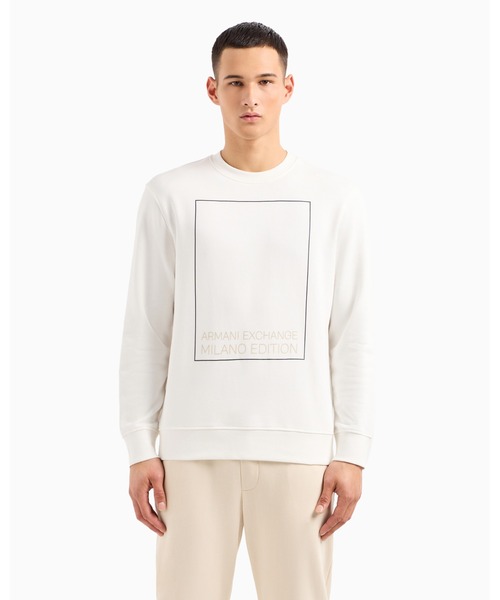 ARMANI EXCHANGE(アルマーニエクスチェンジ)の「【A|X アルマーニ エクスチェンジ】スクエアロゴ クルーネックスウェットプルオーバー(スウェット・メンズ・ベージュ/ライトブルー/ホワイト・SMALL/MEDIUM/LARGE/X-SMALL/XX-LARGE/X-LARGE)」の17枚目の写真