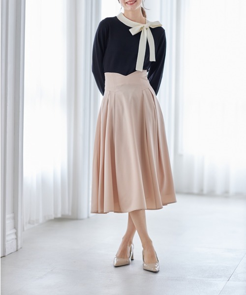 tocco closet（トッコ　クローゼット）の「配色リボンネックプルオーバー（Tシャツ/カットソー・レディース・ブラック/オフホワイト/ピンクベージュ/ブルー・M）」の10枚目の写真