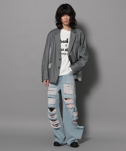 Anui（アニュイ）の「【UNISEX/2サイズ展開】アートロゴロンT（Tシャツ/カットソー・レディース・ネイビー/オフホワイト/ブラック・MEDIUM/LARGE）」の9枚目の写真