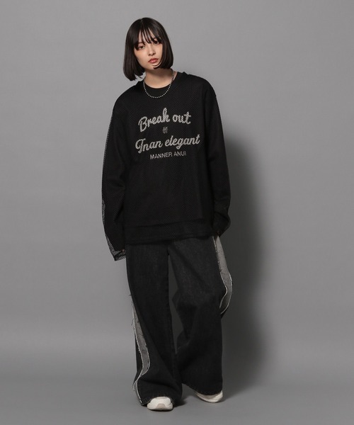 Anui（アニュイ）の「【UNISEX/2サイズ展開】アートロゴロンT（Tシャツ/カットソー・レディース・ネイビー/オフホワイト/ブラック・MEDIUM/LARGE）」の16枚目の写真