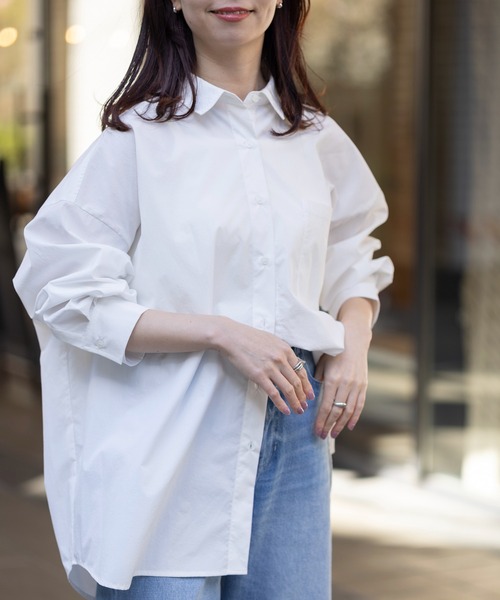 LEPSIM（レプシィム）の「ワイドBIGシャツ　108030（シャツ/ブラウス・レディース・ブルー/オフホワイト/ネイビー/ピンク・FREE）」の20枚目の写真