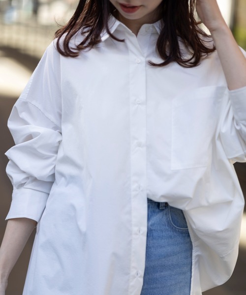 LEPSIM（レプシィム）の「ワイドBIGシャツ　108030（シャツ/ブラウス・レディース・ブルー/オフホワイト/ネイビー/ピンク・FREE）」の22枚目の写真