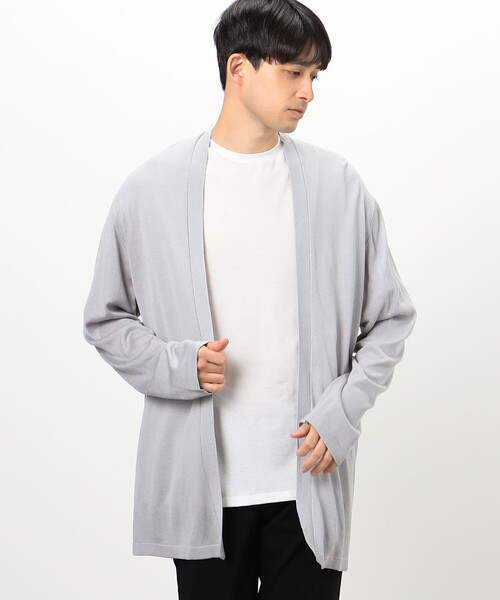 COMME CA ISM（コムサイズム）の「【セットアイテム】ボタンレスニットカーディガン＋Ｔシャツ（カーディガン/ボレロ・メンズ・ライトグレー/チャコール/グリーン・LARGE/MEDIUM）」の5枚目の写真