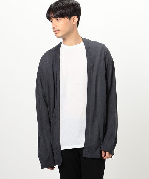 COMME CA ISM（コムサイズム）の「【セットアイテム】ボタンレスニットカーディガン＋Ｔシャツ（カーディガン/ボレロ・メンズ・ライトグレー/チャコール/グリーン・LARGE/MEDIUM）」の7枚目の写真