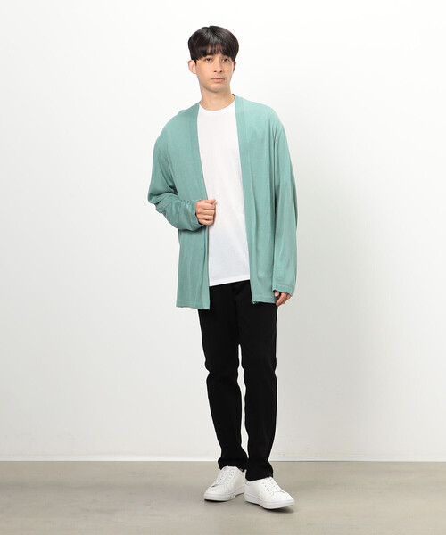 COMME CA ISM（コムサイズム）の「【セットアイテム】ボタンレスニットカーディガン＋Ｔシャツ（カーディガン/ボレロ・メンズ・ライトグレー/チャコール/グリーン・LARGE/MEDIUM）」の8枚目の写真