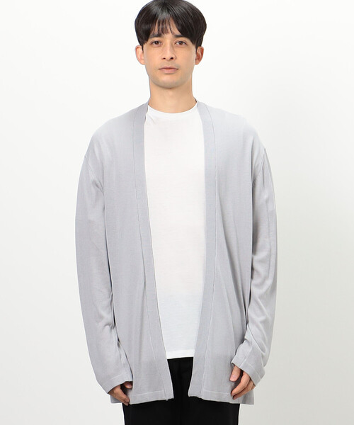 COMME CA ISM（コムサイズム）の「【セットアイテム】ボタンレスニットカーディガン＋Ｔシャツ（カーディガン/ボレロ・メンズ・ライトグレー/チャコール/グリーン・LARGE/MEDIUM）」の10枚目の写真