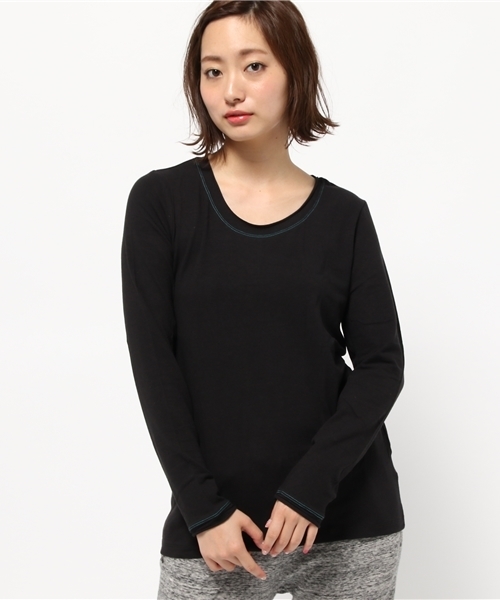 チチカカ（チチカカ）の「Poka warm インナーロングTシャツ（Tシャツ/カットソー・レディース・その他1/ブラック/ブラック×ホワイト/グレー/グリーン・LARGE/MEDIUM）」の15枚目の写真