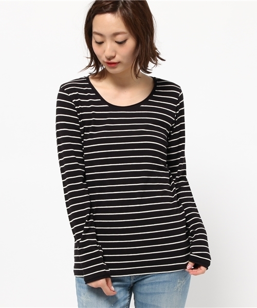 チチカカ（チチカカ）の「Poka warm インナーロングTシャツ（Tシャツ/カットソー・レディース・その他1/ブラック/ブラック×ホワイト/グレー/グリーン・LARGE/MEDIUM）」の7枚目の写真