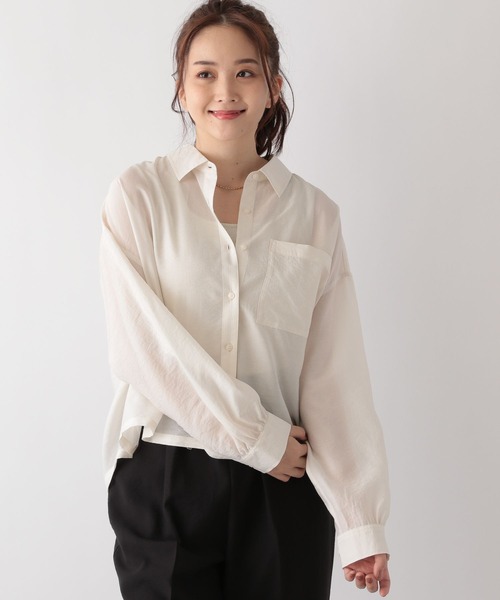 シアークロップドシャツ クロップドシアーシャツ ｜ ROPE' PICNIC ロペピクニック