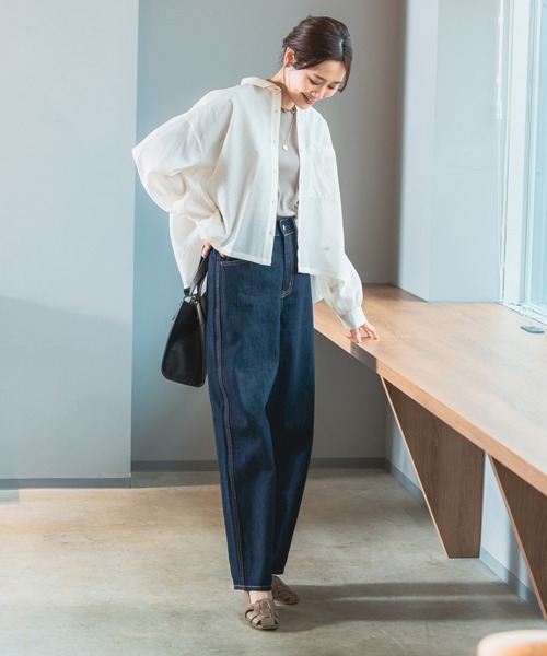 GLOBAL WORK（グローバルワーク）の「シアークロップドシャツ