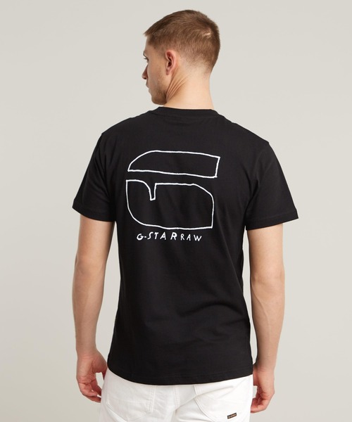 送料込★G-Star★Poster Back Gr R T Tシャツ セール】HANDWRITING BACK PRINT T-SHIRT/グラフィックロゴT