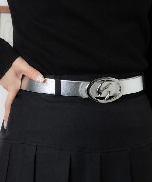WEGO(ウィゴー)の「WEGO/BIGバックルベルト(ベルト・レディース・ブラック/シルバー/ホワイト・FREE)」の5枚目の写真