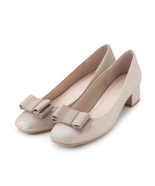ESPERANZA(エスペランサ)の「2WAYリボンスクエアトゥグリッターパンプス 結婚式二次会 パーティー 24SS(パンプス・レディース・ゴールド/シルバー/ブラック系8・22.5cm/25.0cm/24.0cm/24.5cm/23.5cm/23.0cm)」の6枚目の写真