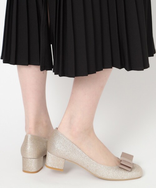 ESPERANZA(エスペランサ)の「2WAYリボンスクエアトゥグリッターパンプス 結婚式二次会 パーティー 24SS(パンプス・レディース・ゴールド/シルバー/ブラック系8・22.5cm/25.0cm/24.0cm/24.5cm/23.5cm/23.0cm)」の15枚目の写真