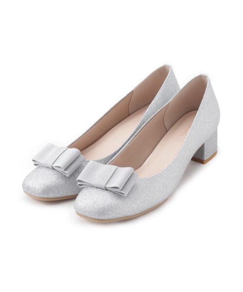 ESPERANZA(エスペランサ)の「2WAYリボンスクエアトゥグリッターパンプス 結婚式二次会 パーティー 24SS(パンプス・レディース・ゴールド/シルバー/ブラック系8・22.5cm/25.0cm/24.0cm/24.5cm/23.5cm/23.0cm)」の5枚目の写真
