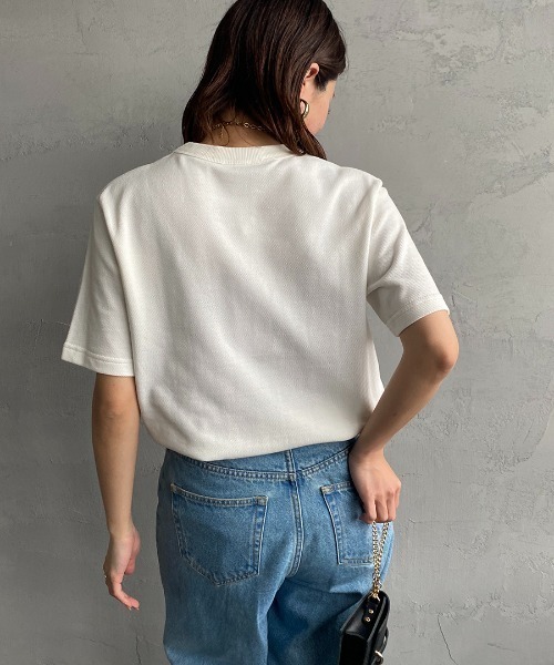 LACOSTE（ラコステ）の「[LACOSTE/ラコステ] ワンポイントロゴ 鹿の子ポケットTシャツ（Tシャツ/カットソー・レディース・ネイビー/ホワイト/ブラック・3/4/5/2）」の13枚目の写真