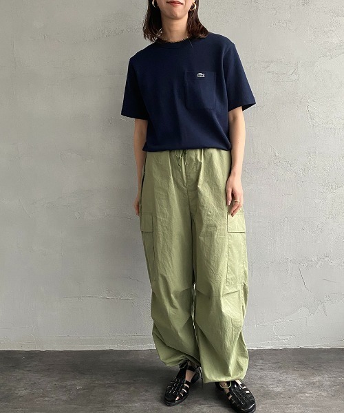 LACOSTE（ラコステ）の「[LACOSTE/ラコステ] ワンポイントロゴ 鹿の子ポケットTシャツ（Tシャツ/カットソー・レディース・ネイビー/ホワイト/ブラック・3/4/5/2）」の10枚目の写真