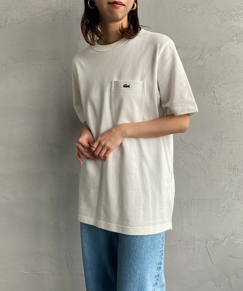 tシャツ 「LACOSTE/ラコステ」 ワンポイントロゴ 鹿の子ポケットTシャツ レディース メンズ LACOSTE [ラコステ] ワンポイントロゴ 鹿の子ポケットTシャツ