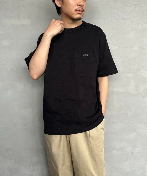 LACOSTE/ラコステ] ワンポイントロゴ 鹿の子ポケットTシャツ（T
