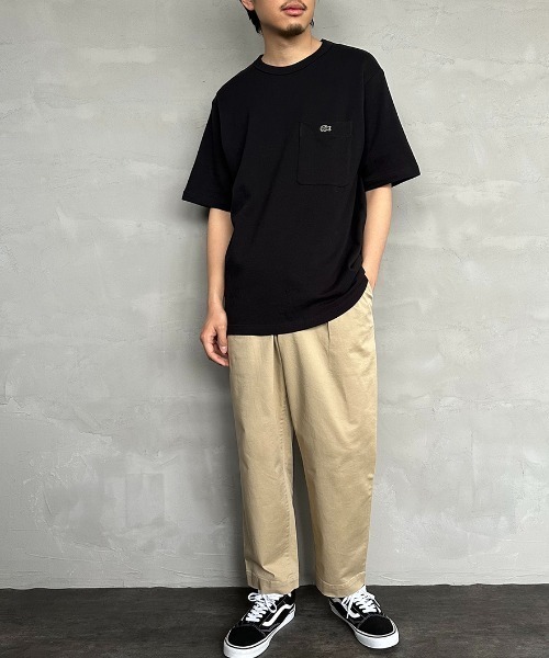LACOSTE（ラコステ）の「[LACOSTE/ラコステ] ワンポイントロゴ 鹿の子ポケットTシャツ（Tシャツ/カットソー・レディース・ネイビー/ホワイト/ブラック・3/4/5/2）」の8枚目の写真