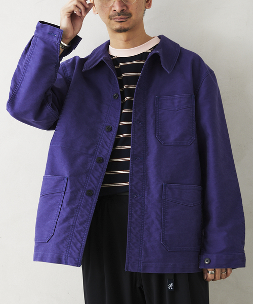 ル トラヴァイユール ガリス モールスキン ブラック カバーオール 1 S