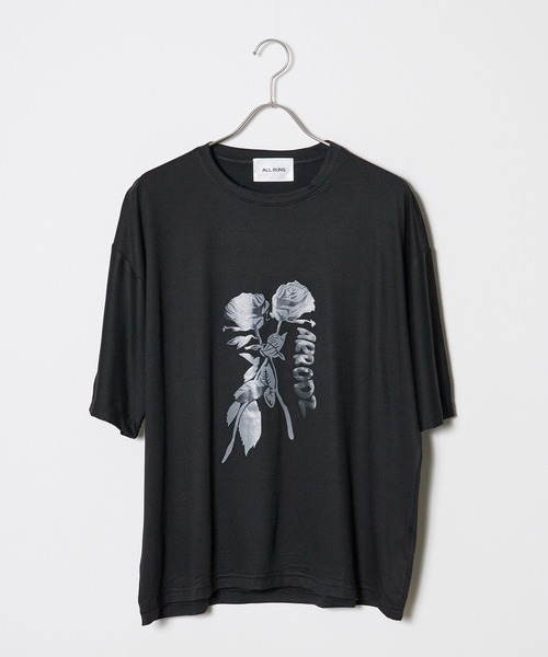 ROOPTOKYO(ループトウキョウ)の「薔薇モチーフ S/SプリントTシャツ(Tシャツ/カットソー・メンズ・ブルー/ホワイト/ブラック・M/L/XL)」の1枚目の写真