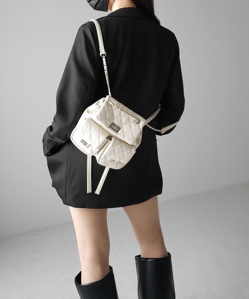 2color 】キルティングチェーンショルダーミニリュック ／ quilting