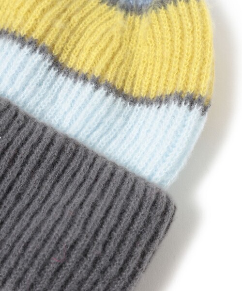 Ray BEAMS(レイビームス)の「マルチ ボーダー ワッチキャップ(ニットキャップ/ビーニー・レディース・チャコールグレー/レッド・ONE SIZE)」の9枚目の写真