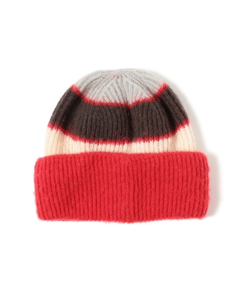 Ray BEAMS(レイビームス)の「マルチ ボーダー ワッチキャップ(ニットキャップ/ビーニー・レディース・チャコールグレー/レッド・ONE SIZE)」の10枚目の写真