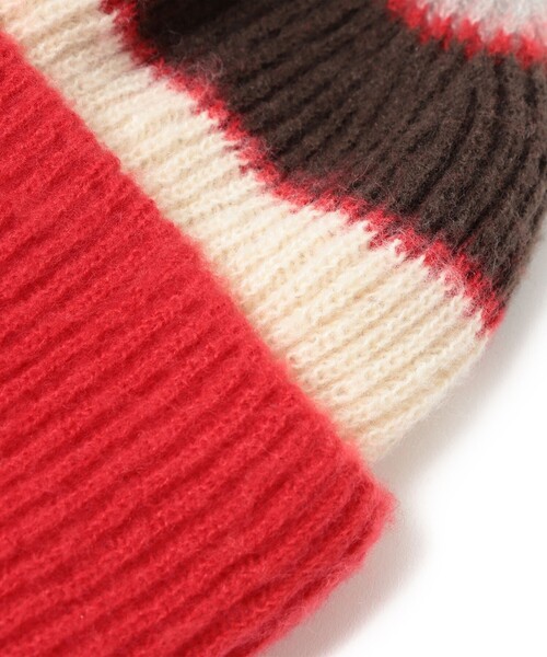 Ray BEAMS(レイビームス)の「マルチ ボーダー ワッチキャップ(ニットキャップ/ビーニー・レディース・チャコールグレー/レッド・ONE SIZE)」の11枚目の写真