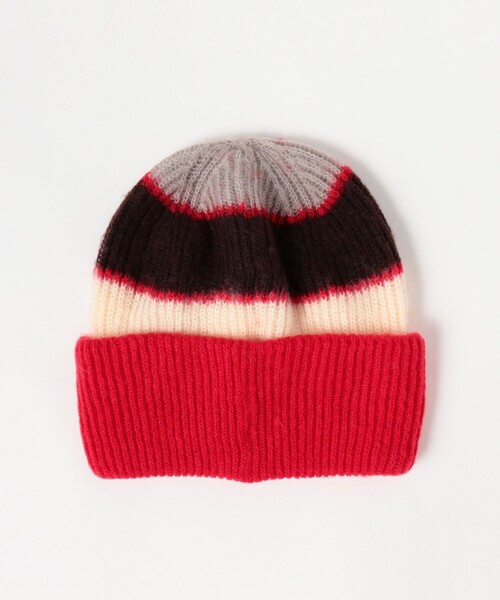 Ray BEAMS(レイビームス)の「マルチ ボーダー ワッチキャップ(ニットキャップ/ビーニー・レディース・チャコールグレー/レッド・ONE SIZE)」の15枚目の写真