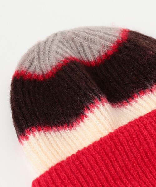 Ray BEAMS(レイビームス)の「マルチ ボーダー ワッチキャップ(ニットキャップ/ビーニー・レディース・チャコールグレー/レッド・ONE SIZE)」の17枚目の写真
