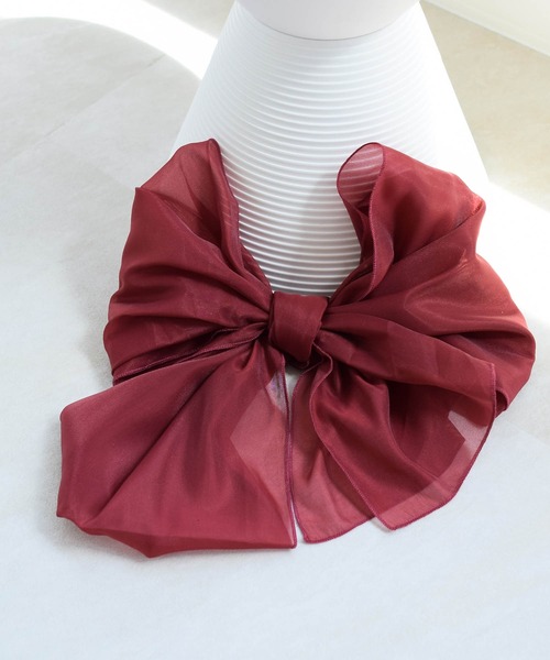 utatane（ウタタネ）の「飾り帯 オーガンジー プチ兵児帯（和装小物・レディース・ライトブルー/ミント/クリーム/マスタード/ネイビー/オフホワイト/スモークピンク/ワイン/グレー/ブラック/イエロー/グリーン・FREE）」の12枚目の写真