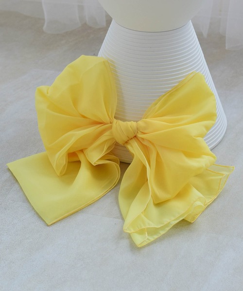 utatane（ウタタネ）の「飾り帯 オーガンジー プチ兵児帯（和装小物・レディース・ライトブルー/ミント/クリーム/マスタード/ネイビー/オフホワイト/スモークピンク/ワイン/グレー/ブラック/イエロー/グリーン・FREE）」の9枚目の写真