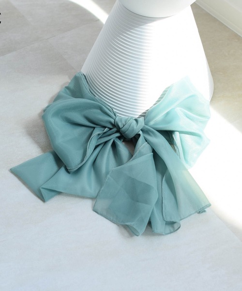 utatane（ウタタネ）の「飾り帯 オーガンジー プチ兵児帯（和装小物・レディース・ライトブルー/ミント/クリーム/マスタード/ネイビー/オフホワイト/スモークピンク/ワイン/グレー/ブラック/イエロー/グリーン・FREE）」の6枚目の写真