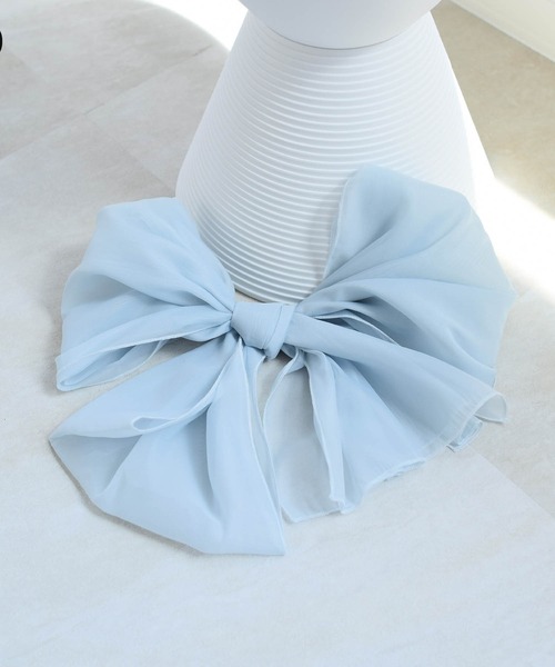 utatane（ウタタネ）の「飾り帯 オーガンジー プチ兵児帯（和装小物・レディース・ライトブルー/ミント/クリーム/マスタード/ネイビー/オフホワイト/スモークピンク/ワイン/グレー/ブラック/イエロー/グリーン・FREE）」の7枚目の写真