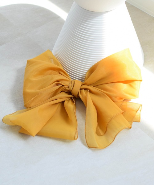 utatane（ウタタネ）の「飾り帯 オーガンジー プチ兵児帯（和装小物・レディース・ライトブルー/ミント/クリーム/マスタード/ネイビー/オフホワイト/スモークピンク/ワイン/グレー/ブラック/イエロー/グリーン・FREE）」の10枚目の写真