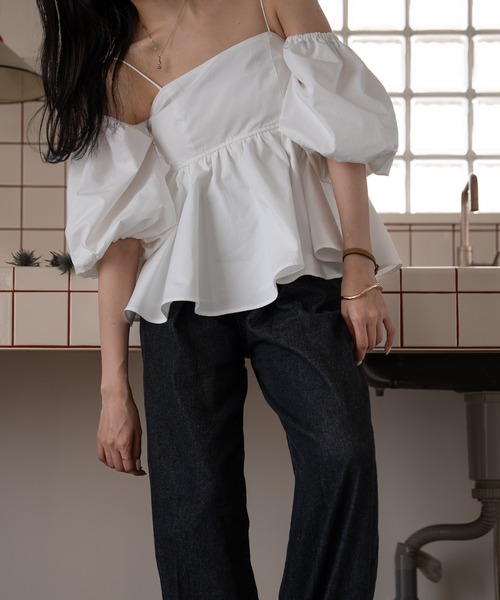 mideal ボリュームオフショルダーブラウス mideal（マイディール）の「volume off shoulder blouse